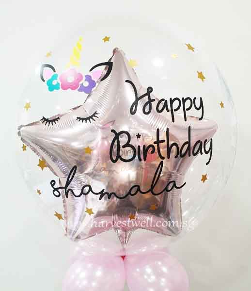 Unicorn Lash Balloon Insider Customised Print On Bubble Balloon